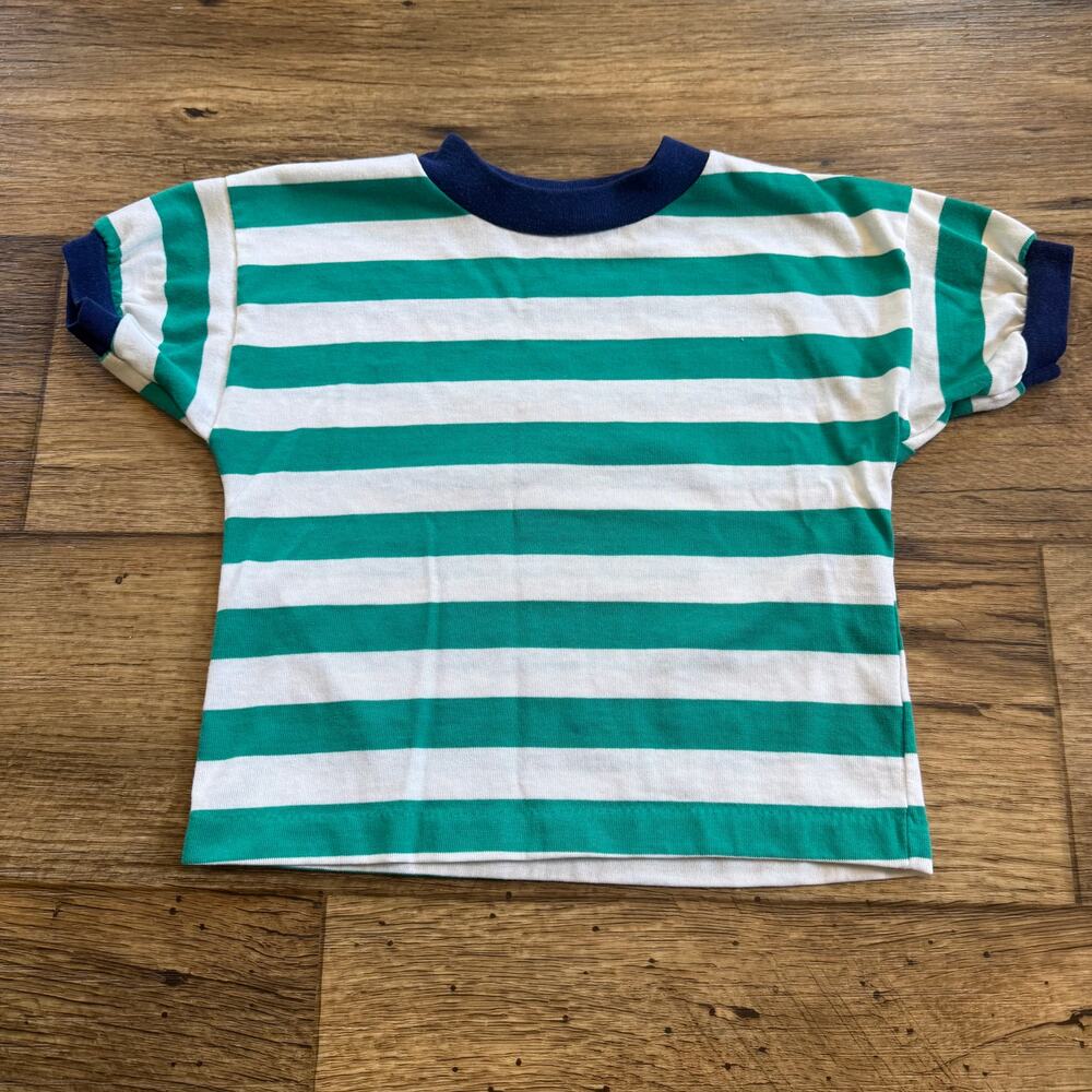 Vintage 80s Abstract Striped Color Block Toddler Tee Shirt